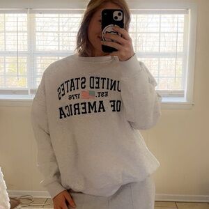 Gray USA Graphic Men's Sweater